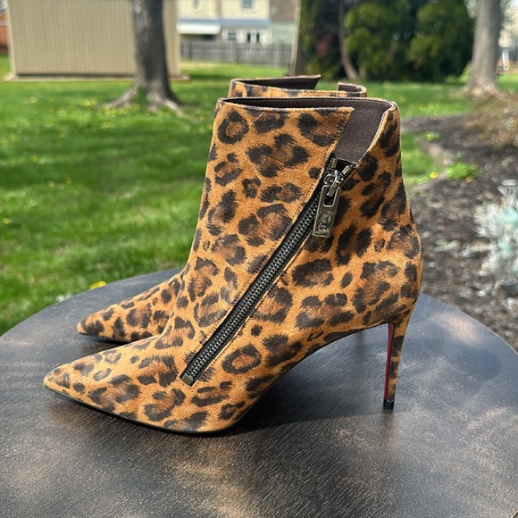 Christian Louboutin Birgikate 85 Booty ankle Boot Leopard Cheetah Size 38 NEW - Picture 5 of 11